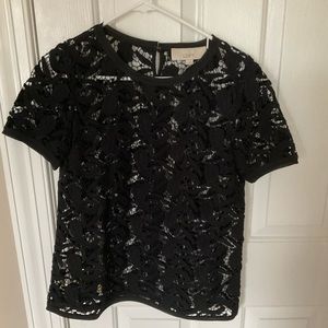 LOFT, embroidered lace top